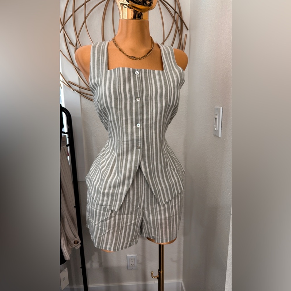 Striped Gray Jumpsuit